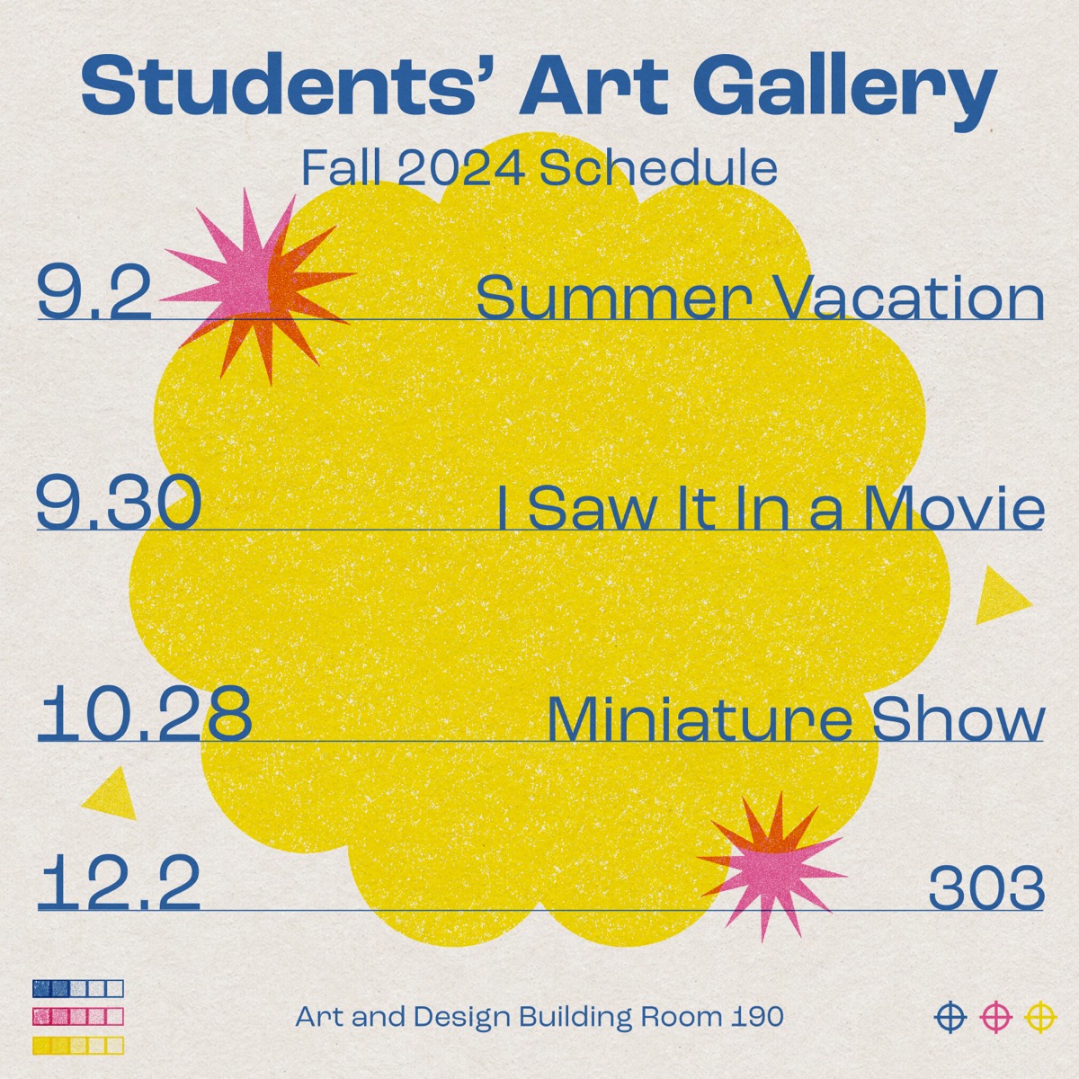 Fall 2024 schedule post