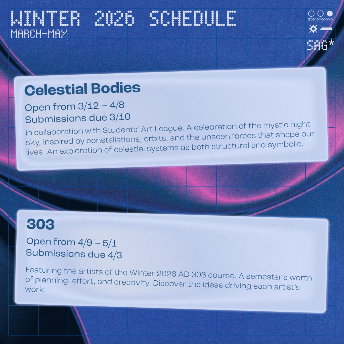 Winter 2026 schedule post